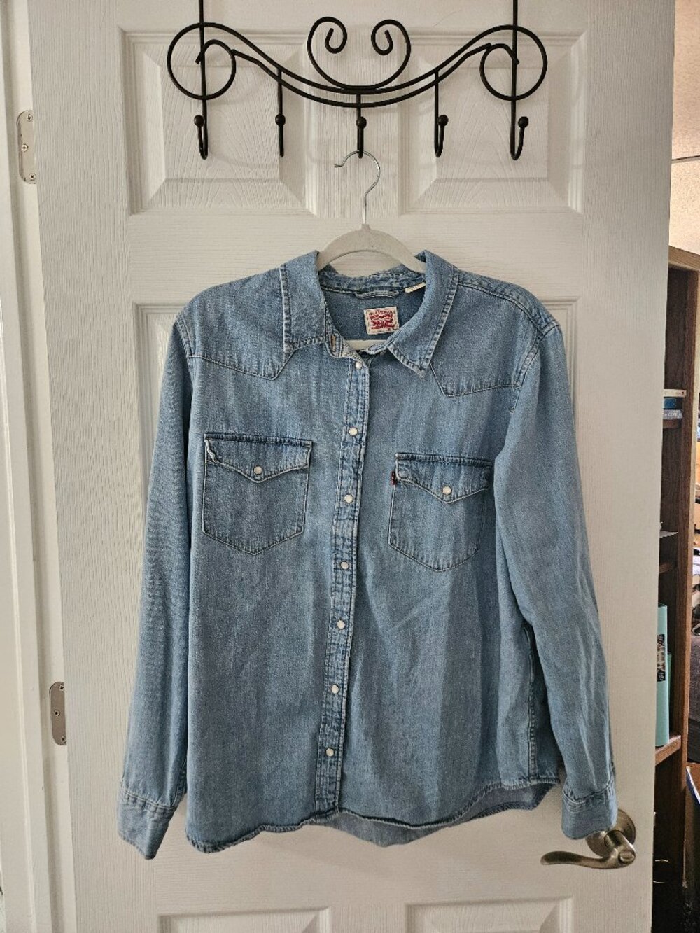 Levi  light blue Denim Western Long Sleeve Shirt